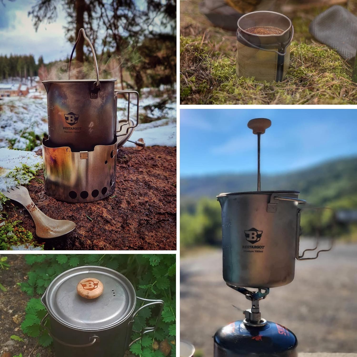 Cafetiere 2 en 1 – Tasse / Popote 750ml en Titane – Image 4