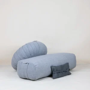 Bundle Rituel Restauratif – Zafu, Bolster et Masque aux Fleurs de Lavande Gris