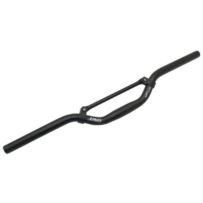 CINTRE VTT DEMI RELEVE UNO ALU AVEC BARRE DE RENFORT ARGENT 25,4mm HAUTEUR 50mm LARGEUR 610mm