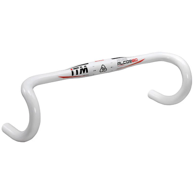 CINTRE ROUTE ITM ALCOR WING ALU PROFIL AILE BLANC 31,8 L 40 EXTERIEUR 295g DECO ROUGE/NOIR