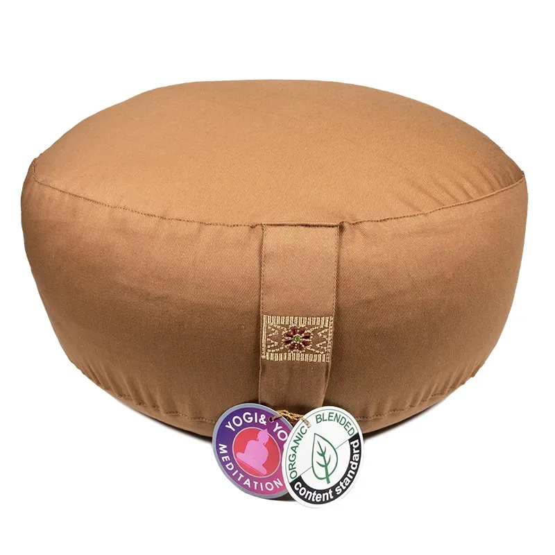 Coussin de méditation coton BIO uni / cosses sarrasin – Image 4