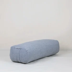 Yoga Bolster rectangulaire en lin gris – Soutien de yoga et méditation