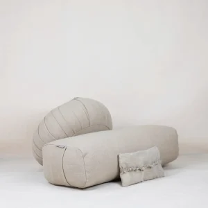 Bundle Rituel Restauratif – Zafu, Bolster et Masque aux Fleurs de Lavande Beige