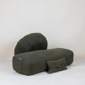 Bundle Rituel Restauratif – Zafu, Bolster et Masque aux Fleurs de Lavande Vert Zaity