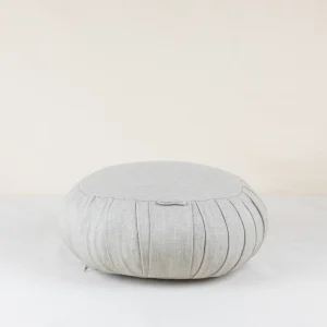 Zafu en lin naturel greige – Coussin de méditation